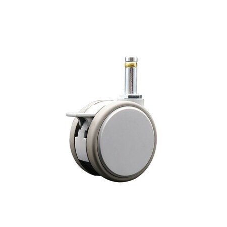 Service Caster 3 Inch MRI Safe Caster with Brake, 7/16 Inch Grip Ring Stem SCC-GR02S75-TPR-GRY-B-716138-MRI